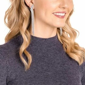 Swarovski Clip earrings in ruthenium plating